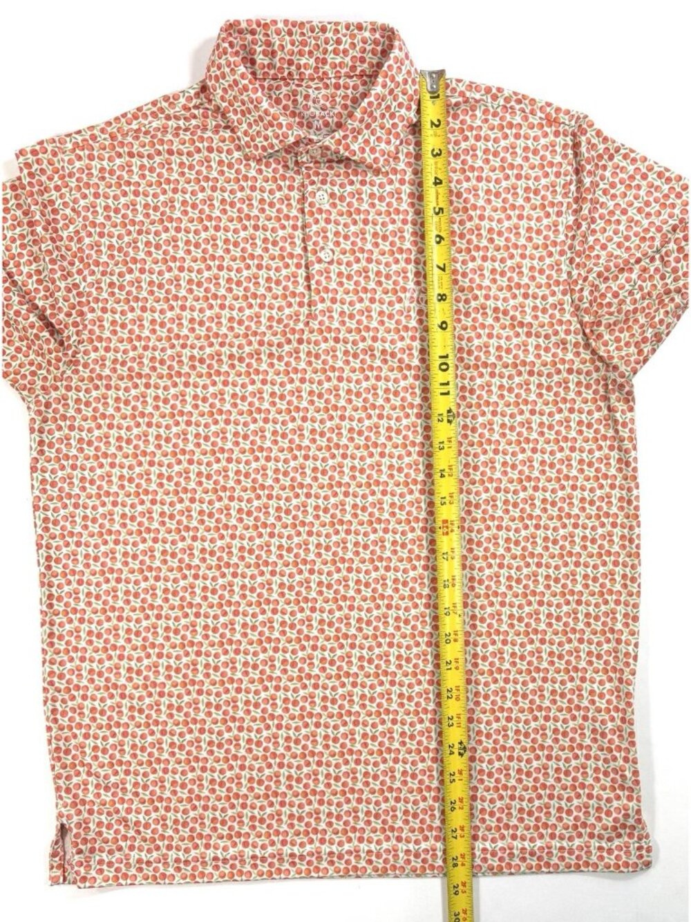 Rhoback Mens Polo Shirt Absolute Peach Print Georgia Golf Performance Size M - Picture 10 of 10